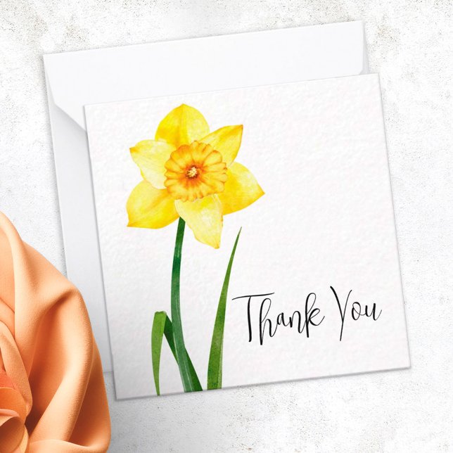 Yellow Daffodil Narcissus Personalisiert Danke Mitteilungskarte (Von Creator hochgeladen)