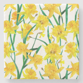 Yellow Daffodil Pattern Steinuntersetzer