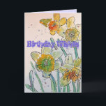 Yellow Daffodil Spring Flower Watercolor Art Card Karte<br><div class="desc">Yellow Daffodil Spring Flower Watercolour Art Card. Designed from my original garden photo & writing.</div>
