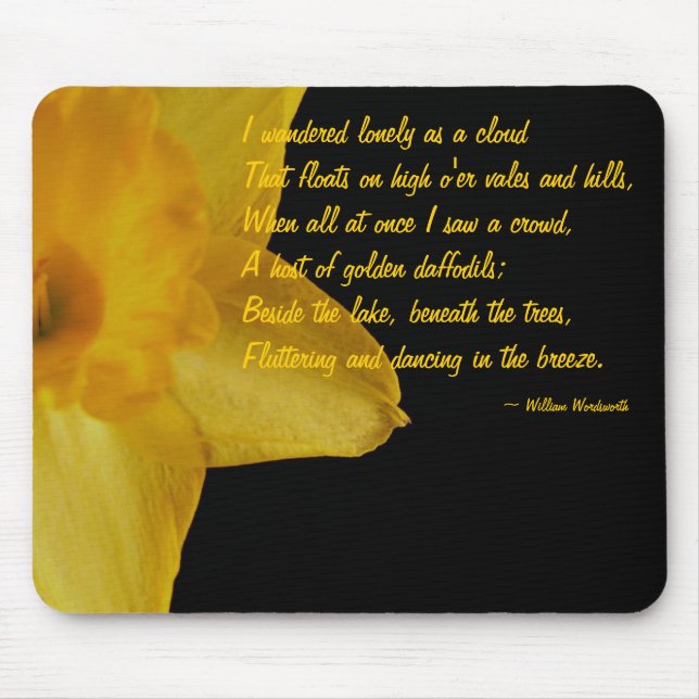 Yellow Daffodil; William Wordsworth Gedicht Mouse  Mousepad (Vorne)