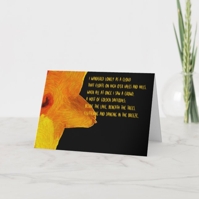 Yellow Daffodil; William Wordsworth Gedicht Note C Karte (Vorderseite)