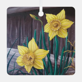 Yellow Daffodils Ornament Aus Metall