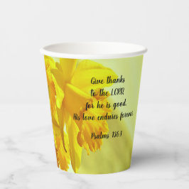 Yellow Daffodils Scripture Pappbecher