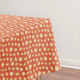 Yellow Daffodils Spring Modern Orange Red Vintage. Tischdecke