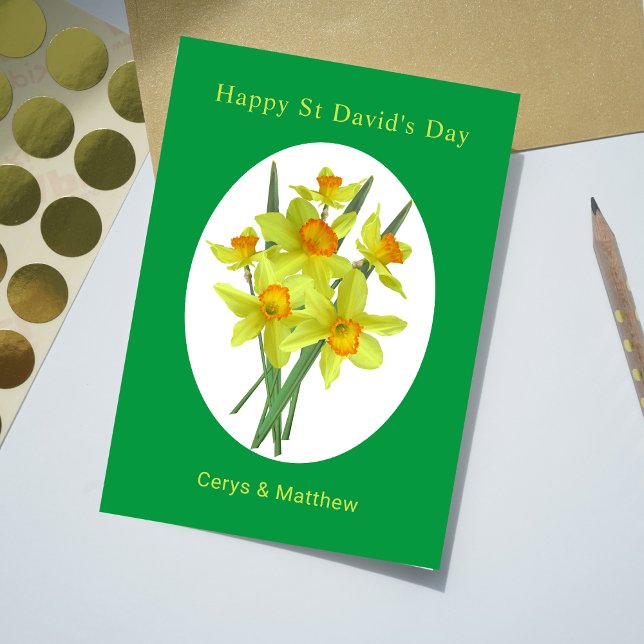Yellow Daffodils St. David's Day Personalisiert Karte (Von Creator hochgeladen)