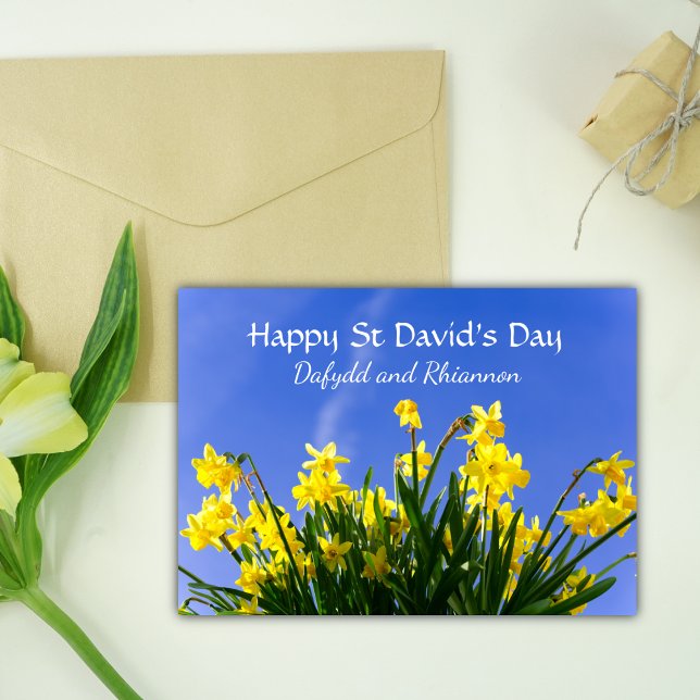 Yellow Daffodils St. David's Day Personalisiert Karte (Von Creator hochgeladen)