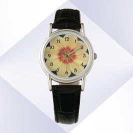 Yellow Dahlia Bloom Floral Armbanduhr