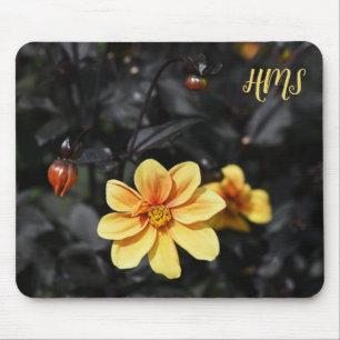 Yellow Dahlia Blume Wisley Gardens Monongram Mousepad