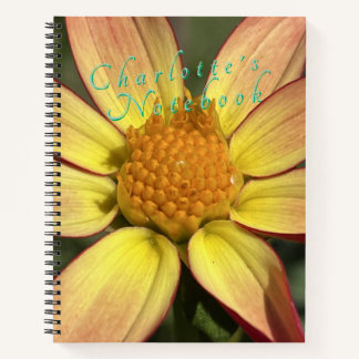 Yellow Dahlia Customizable Spiral Notebook Notizbuch
