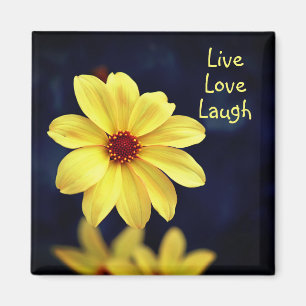 Yellow Dahlia Elegante Blume Inspiration Zitat Magnet