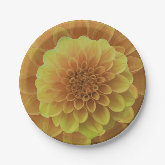 Yellow Dahlia Pappteller (Vorderseite)