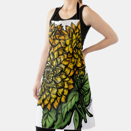 Yellow Dahlias Floral Schürze