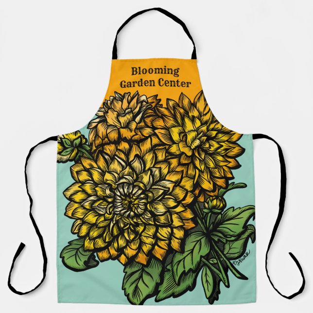 Yellow Dahlias Floral  Schürze (Vorderseite)