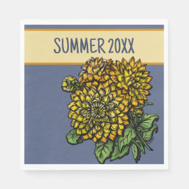 Yellow Dahlias Paper Napkin Serviette
