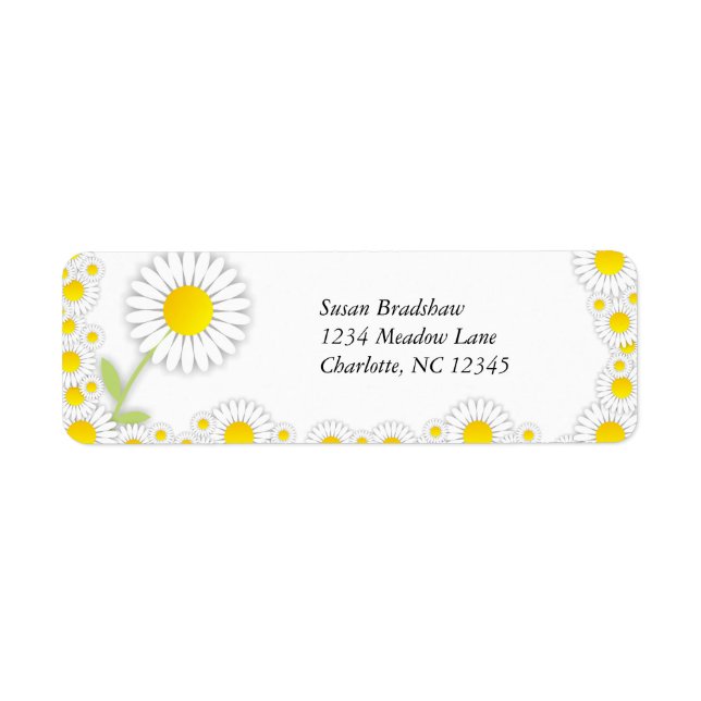 Yellow Daisies Daisy Trim Address Labels (Vorne)