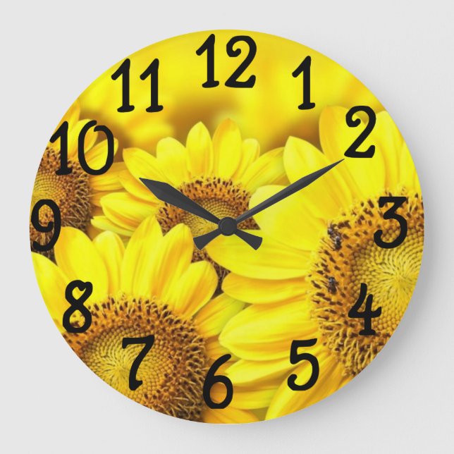 Yellow Daisies Design Schlafzimmer Dorm Wall Uhr (Vorderseite)