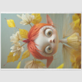 Yellow Daisies Fairy Girl Decoupage Seidenpapier