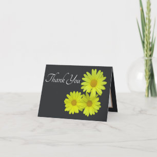 Yellow Daisies Gray Background Danke Karte