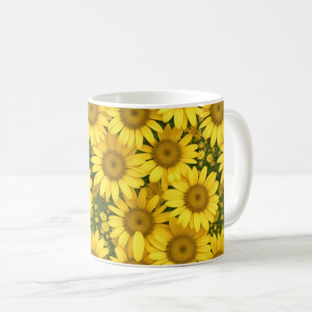 Yellow Daisies Kaffeetasse (VorderseiteRechts)