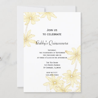 Yellow Daisies Quinceanera Party Einladung