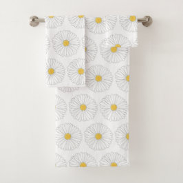 Yellow Daisies Spring Flowers Daisy Floral Print Badhandtuch Set