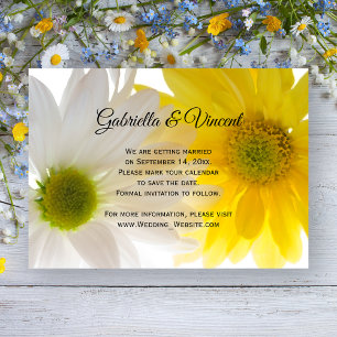 Yellow Daisies Wedding Save the Date Announcement Einladung
