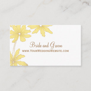 Yellow Daisies Wedding Website Card Begleitkarte