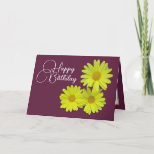 Yellow Daisis Weinherberge Happy Birthday Karte