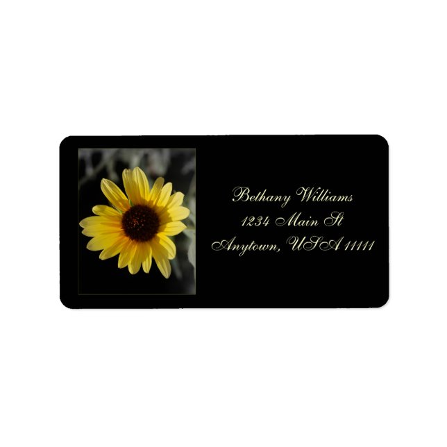 Yellow Daisy Address Label Adressaufkleber (Vorne)
