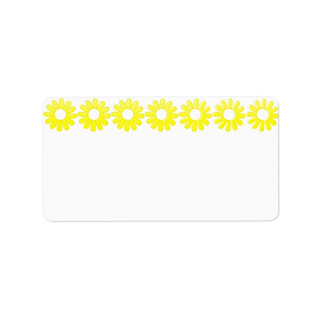 Yellow Daisy Address-Label Adressaufkleber (Vorne)