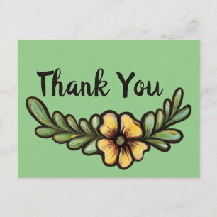 Yellow Daisy Art Garening Blume Postkarte