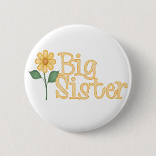 Yellow Daisy Big Sister Button