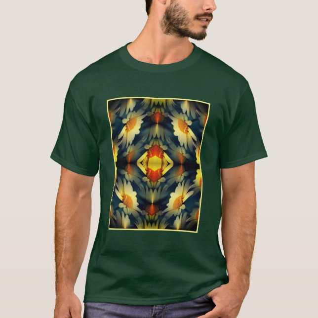 Yellow Daisy Blume Abstrakt T-Shirt (Vorderseite)