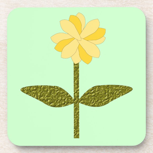 Yellow Daisy Blume Cork Untersetzer (Vorderseite)