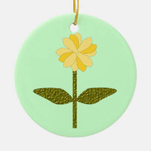 Yellow Daisy Blume Custom Birthday Keramikornament