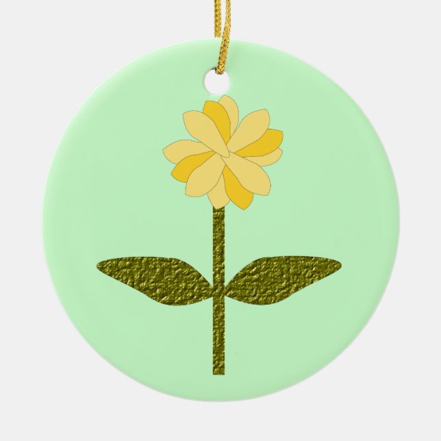 Yellow Daisy Blume Custom Birthday Keramikornament (Vorne)