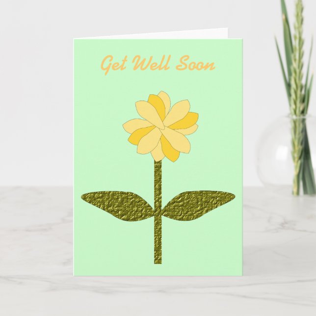 Yellow Daisy Blume Custom Get Well Card Karte (Vorderseite)