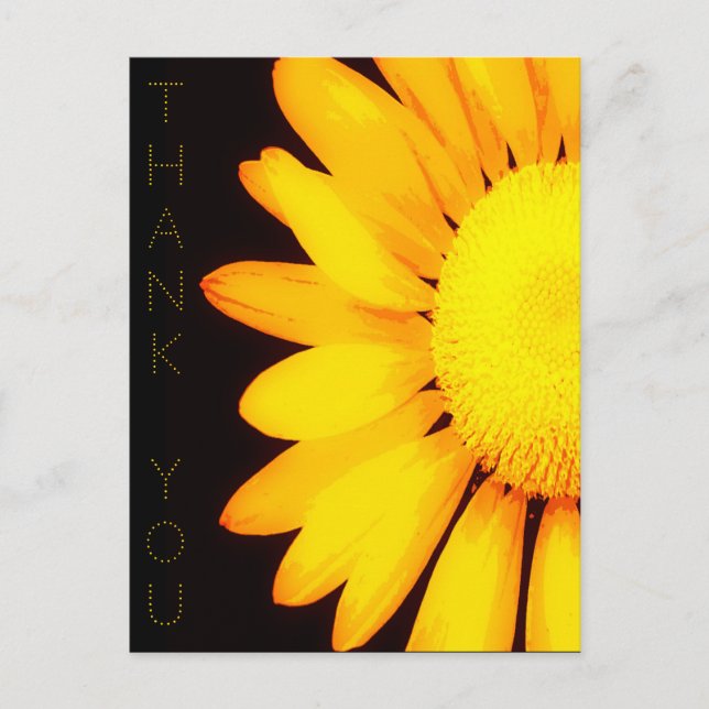 Yellow Daisy Blume Floral Artwork Danke Postkarte (Vorderseite)