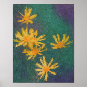 Yellow Daisy Blume Impressionistisches Foto Malere Poster