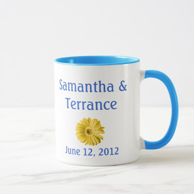Yellow Daisy Blume individuell einstellbar Tasse (Rechts)