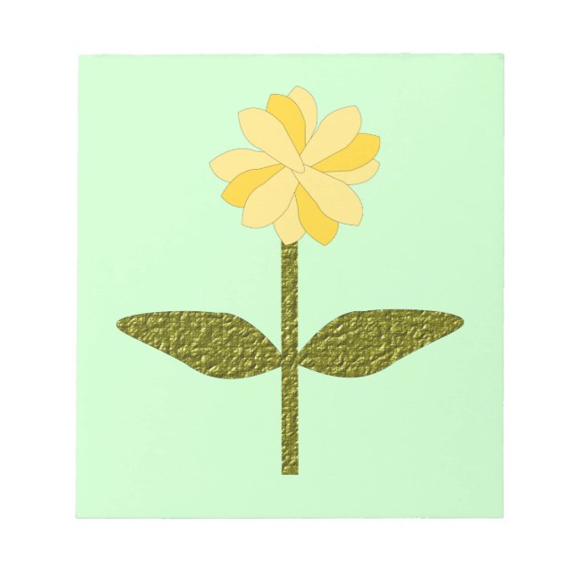 Yellow Daisy Blume Notepad Notizblock (Vorderseite)