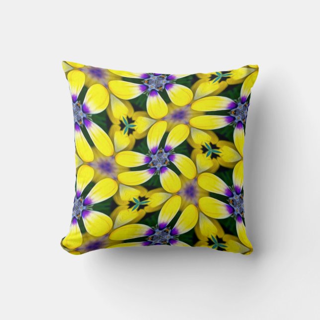 Yellow Daisy Blume Pattern Kissen (Vorderseite)