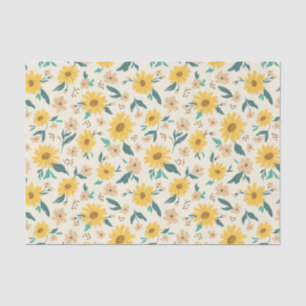Yellow Daisy Blume Pattern Seidenpapier