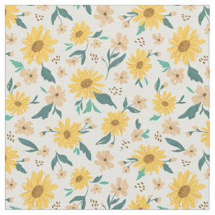Yellow Daisy Blume Pattern Stoff