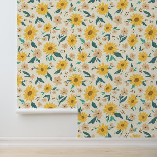 Yellow Daisy Blume Pattern Tapete