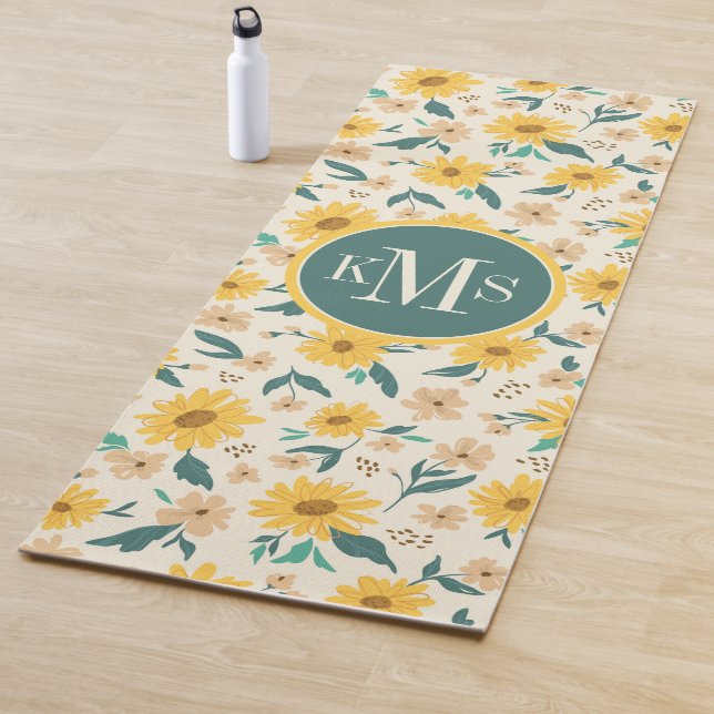 Yellow Daisy Blume Pattern Yogamatte (Beispiel)