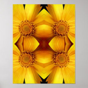 Yellow Daisy Blume Petals Abstrakt Poster