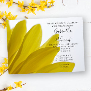 Yellow Daisy Blume Petals Engagement Party Einladung