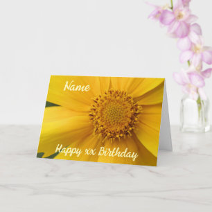 Yellow Daisy Blume Petals Personalisiert Geburtsta Karte