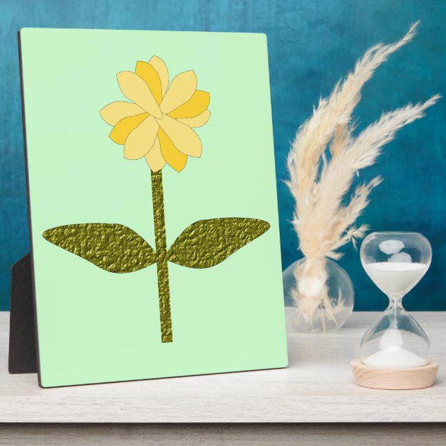 Yellow Daisy Blume Plaque Fotoplatte (Seite)